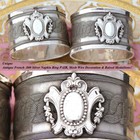 Pair Of Antique French  800  nearly Sterling  Silver Napkin Rings  Wire Mesh 