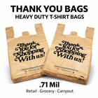 Heavy Duty Thank You Bags  71 Mil T-shirt Grocery Retail Carryout Plastic Bags