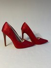 High Heels Rhinestone Red Stiletto Pumps Size 7 5 Lauren Lorraine Dori Shoes