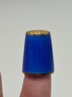 Vintage David Andersen Norway Blue Enamel Guilloche Sterling Silver Thimble