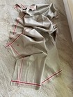 10ft Manglecloth Cotton Linen Toweling Teatowel Fabric Antique Textile Redstripe