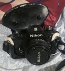 Nikon Em 35mm Slr Film Camera With 50mm F 1 8 With A Case And Flash Usa Seller