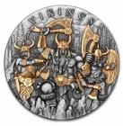 2024 Niue 2 Oz Silver Antique Vikings  gilded  W  Box   Coa