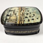 Vintage Fedoskino Hand Painted Russian Lacquer Box Winter Scene Signed By Artist