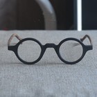 Round Eyeglass Frames Acetate Wood Black Brown Glasses Women Men Spectacles