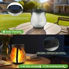Solar Lanterns Outdoor Waterproof - 2 Pack Flickering Flame 2 Pack  Black 