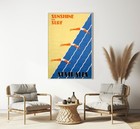 Australia Travel Poster Vintage Sunshine And Surf Wall Art Coastal Beach Print