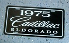 1975 Cadillac Eldorado License Plate Tag 75 Caddy Eldo