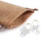 25 50 100 Burlap Favor Bag Hessian Drawstring Jute Sack Wedding Party Gift Pouch
