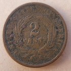 1864 Shield Two Cent Piece Coin First Year Vg Very Good Details