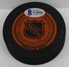 Eddie Litzenberger Signed Hockey Puck Autographed Blackhawks Bas Beckett