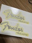 2pcs Fender Guitar Telecaster Retro Waterslide Transfer Headstock Decals Silver