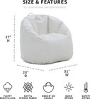 Milano Outdoor Beanbag Chair White Marine  Lightweight  Durable  Refillable