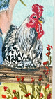 Aceo Original Fine Art Ooak Girl Wildflowers Rustic Fence Rooster By Kelly Horn