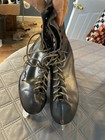 Vintage Canadian Steel Men   s Black Ice Figure Skates Size 6