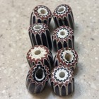 Small Antique Venetian Chevron Trade Beads 6 Layer  8 Beads In Total 