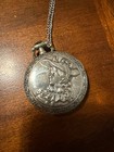Highmere Silver Full Hunter Mechanical Pocket Watch With Chain
