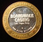 Vintage Boardwalk  10 Casino  999 Fine Silver Strike Las Vegas Nevada