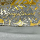 Vtg Georges Briard Mcm Gold Gilt Glass Square Serving Dish Tray Retro 1960 s