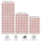 Pink Bathroom Runner Rug Cute Checkered Bath Mat For Bathroom Soft Super 