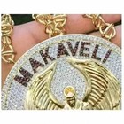 5ct Round Cut Moissanite Men s Makaveli Custom Pendant 14k Two Tone Gold Plated