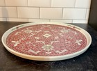 Vintage Mun Shou Famille Rose Painted Chinese  Porcelain 10    Plate Dish Red
