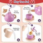 Wooden Tea Party Set For Toddler Little Girls 3-5 With Teapot Tea Cup Set Woo   