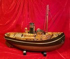 Danube Vi Tugboat Model Of Famous Thames Tugs Wood Boat Ship Vtg 1 52 19 5  L