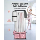 23 Inch Dance Bag With Garment Rack Rolling Duffle With Wheels For Travel Pink