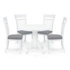 5 Pc Dining Table Set  4 Classic Style Solid Wood Warm Chairs With Round Table