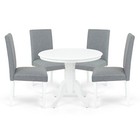 5 Piece Dining Table Set   4 Solid Wood Falabella Chairs W Pedestal Round Table