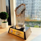 Texas Rangers World Series Commissioner s 11 8  Trophy With Wooden Base