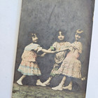 Antique Postcard Victorian Children Girls Dancing Posted Germany New York 1908
