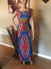 Two Piece African Dashiki Set With Side Splits And Zipper Top