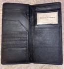 Vintage 80   s Genuine Leather Passport Travel Document Case Black Soft Supple New
