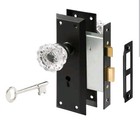 Mortise Lock Set For Interior Door  Crystal Glass Door Knobs W  Lock Vintage 