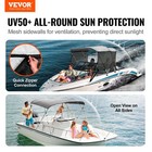 New Vevor 3 Bow Bimini Top Boat Cover detachable Mesh Sidewalls 600d Polyester C