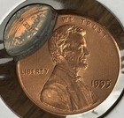 1995 1c Uncirculated Lincoln Cent Double Struck Off Center  2 Liberty   Rare 