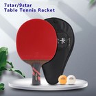 Professional Table Tennis Racket 7 9 Star Carbon Paddle Ping Pong Bat   Case