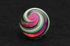 Bryan Trillas Glass Art Marble Swirl Spiral Pink Purple Green White Uv Reactive
