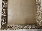 Vintage Metal Gold Tone Photo Frame Filigree Lattice 8   x10    Free Standing Ornate