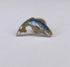 Vintage Enamel Fish Pin Walleye   Bass   Novelty Fishing Hat Pin Made In Taiwan