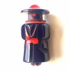 Button Vintage Bakelite Figural Realistic Person Painted Trim 