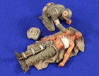 1 35 2pcs Resin Figure Model Kit Us Wounded Soldier Medic Ww2 War Unpainted