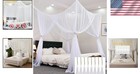 Quick Install Mosquito Net Bed Curtains - Waterproof Canopy With Hooks   Tether