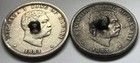 1883 Kingdom Of Hawaii Silver Quarter Pair Kalakaua I Ex Jewelry As-is