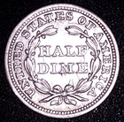 1853 Seated Half Dime H10c  Arrows   Au ms