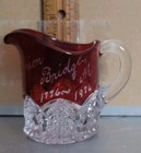 Vintage Ruby Flash Creamer  Souvenir Union Bridge Maryland 1776 - 1976
