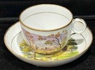 Very Rare Antique New Hall Hand Painted Landscape Cup   Saucer  Fidelle Duvivier