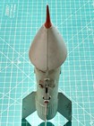 Vintage Space Rocket Metal Toy Bank 1957 Astro Mfg Berzac Creations W Red Tip
